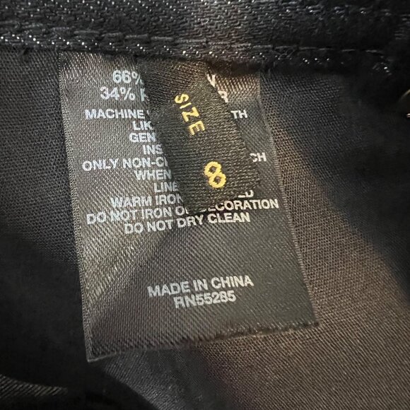 Express Jeans Mini Skirt 8 Dark Wash Metallic Blue Sequin Ombre Drip Barely Worn - Picture 6 of 7